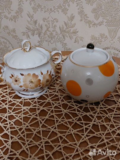 Чайник, молочник, ваза, чашки, сахарницы СССР