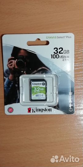 Карта памяти Kingston sdhc 32 GB Class 10 100 MB/s