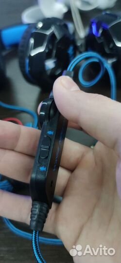 Наушники игровые с микрофоном и 3D звучанием. Бу