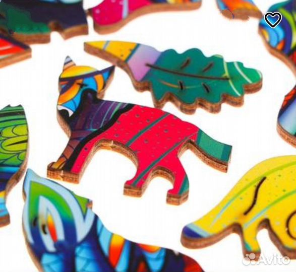 Фигурные пазлы (лев, сова, лиса и др) 19 видов