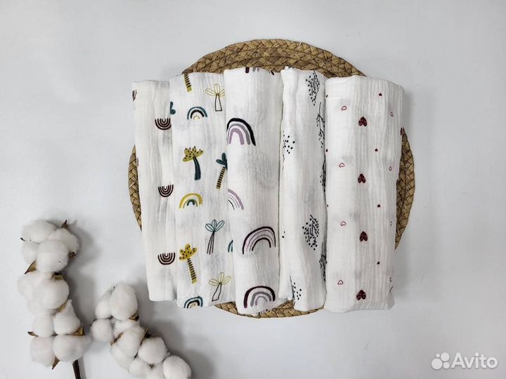 Пеленки детские муслиновые