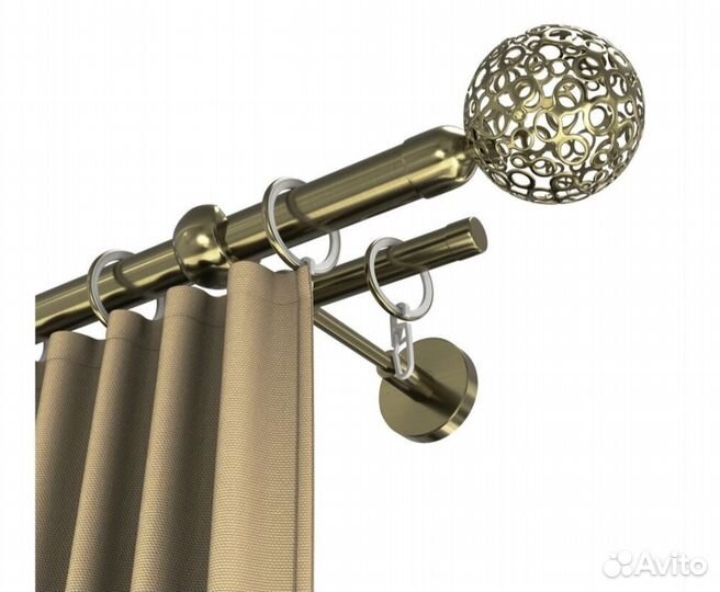 Карнизы для штор двухрядный металл., длина 3м