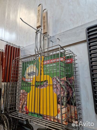 Чугунная решетка гриль, решетка барбекю, нержавейк