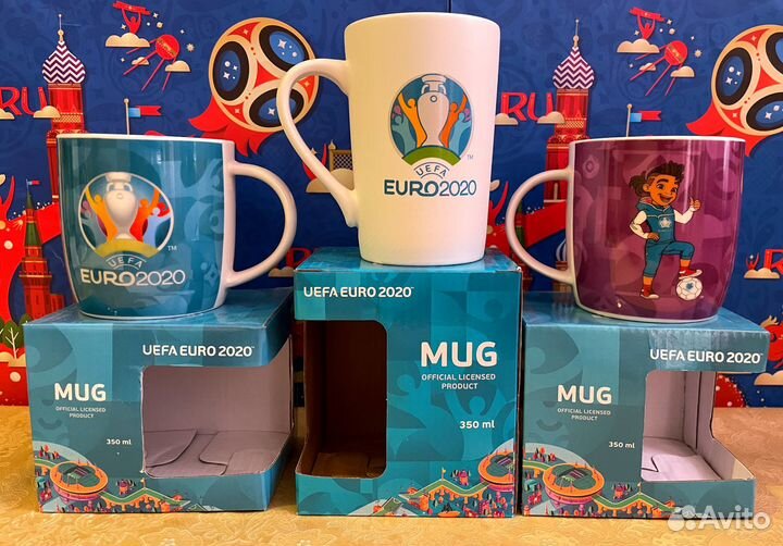 Набор 3 кружки Уефа Евро 2020