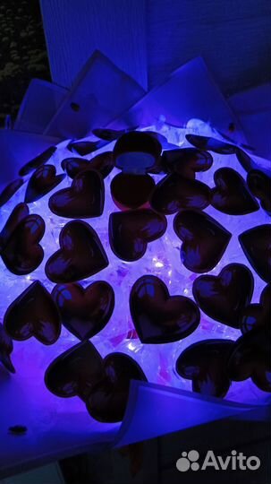 Букет из сердечек с коробочкой для кольца