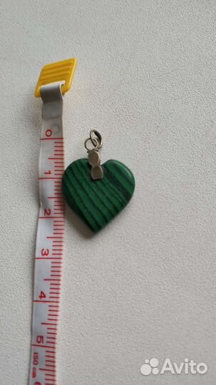 Подвеска кулон Сердце малахит