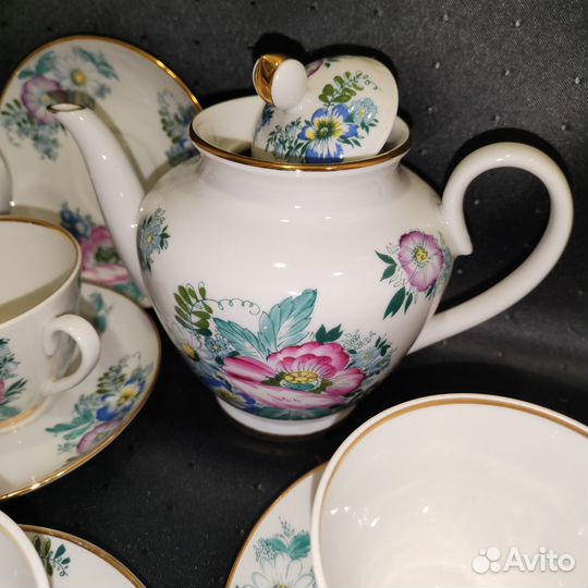 Сервиз чайный Полевые цветы,лфз, СССР