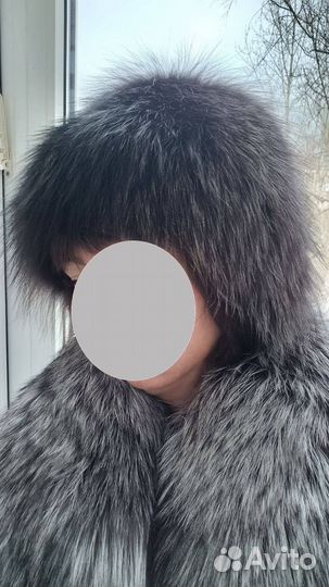 Шапка меховая женская чернобурка