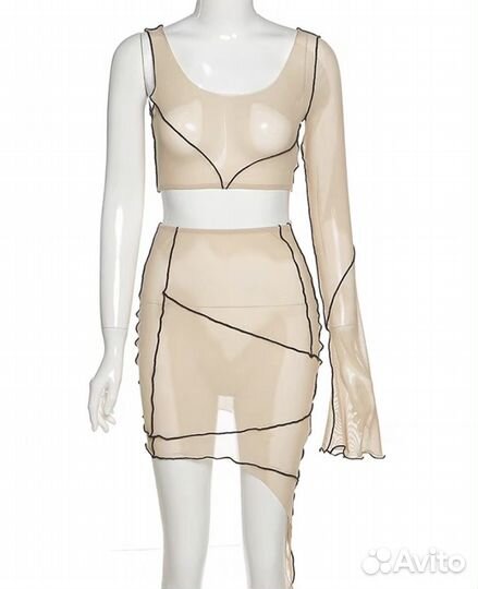 Костюм (топ и юбка) из сетчатой ткани