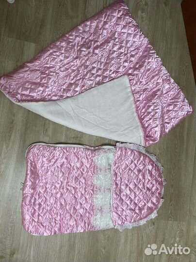 Конверт и одеяло на выписку для девочки