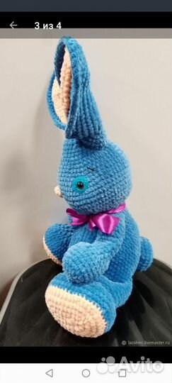 Заяц из плюшевой пряжи
