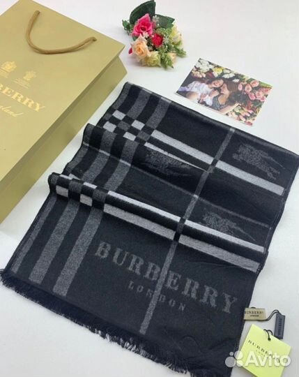 Мужской шарф burberry черный