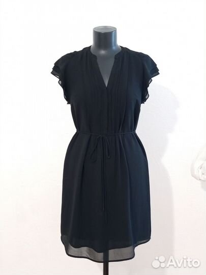 Новое чёрное шифоновое платье Zara