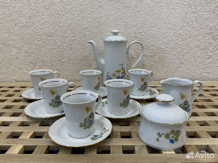 Сервиз кофейный гдр jlmenau на 6 персон