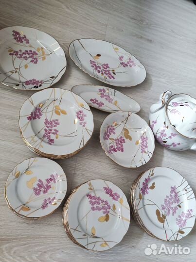 Новый сервиз дулевский розовая ветвь