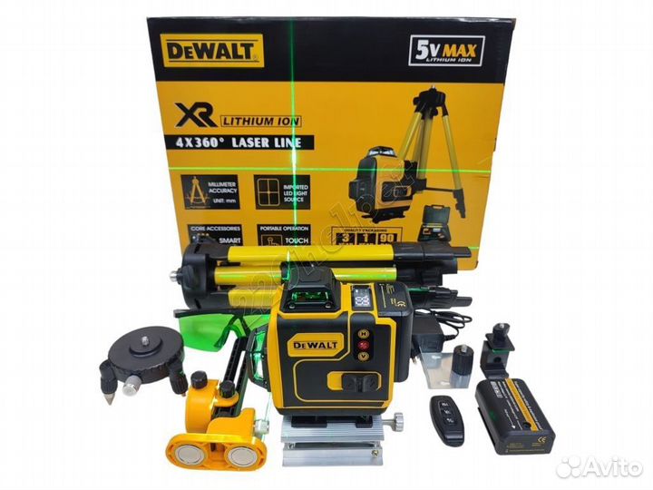 Лазерный уровень DeWalt 4D 2в1 с треногой