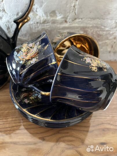 Сервиз кофейный кобальт золото