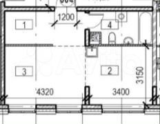 Своб. планировка, 38,1 м², 1/13 эт.