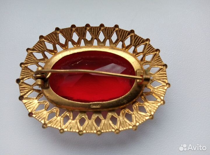Брошь красный рубин СССР