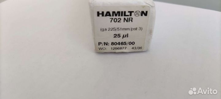 Шприц Гамильтон 25 мкл Hamilton хроматография