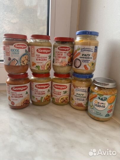 Детское питание пюре разное