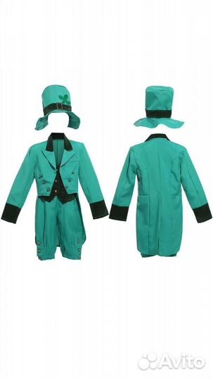 Карнавальный костюм для мальчика зеленый фрак