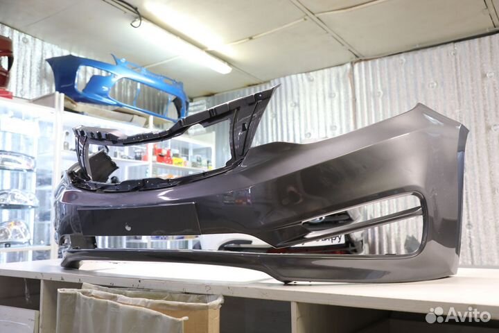 Бампер передний киа рио Kia 3 2015-17 серый SAE