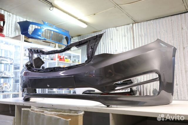 Бампер передний киа рио Kia 3 2015-17 серый SAE