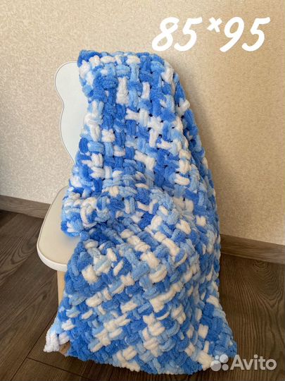 Плюшевый плед ручной работы