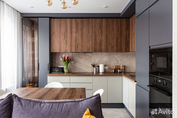 Кухня по размеру с буфетом под заказ