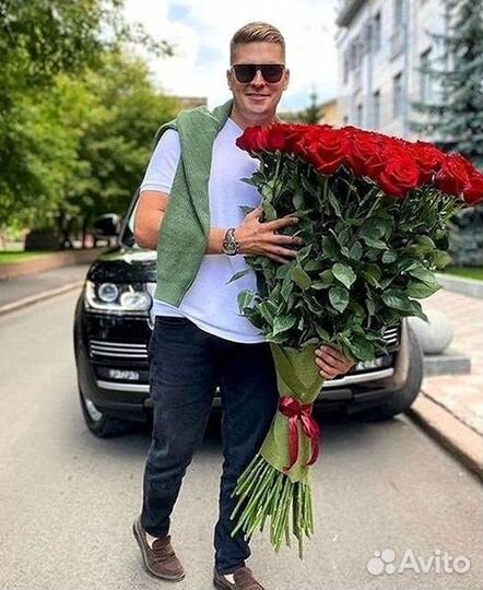 Розы высокие Доставка цветов