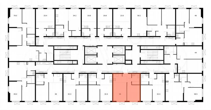 2-к. квартира, 36 м², 23/25 эт.