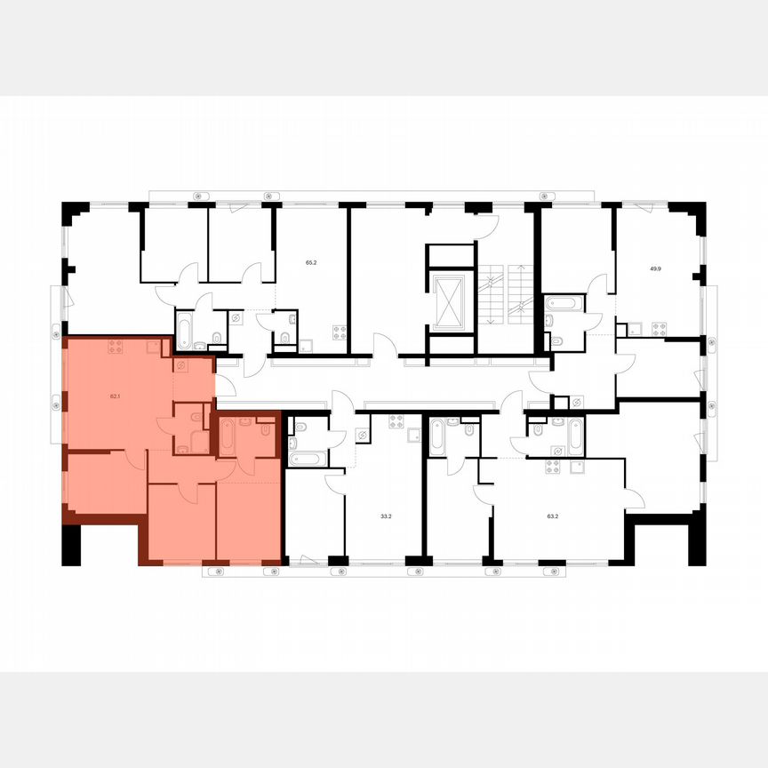 3-к. квартира, 62,1 м², 5/7 эт.