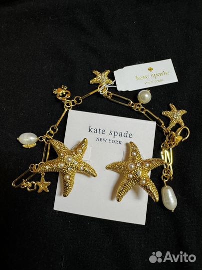 Золотой браслет серьги kate spade
