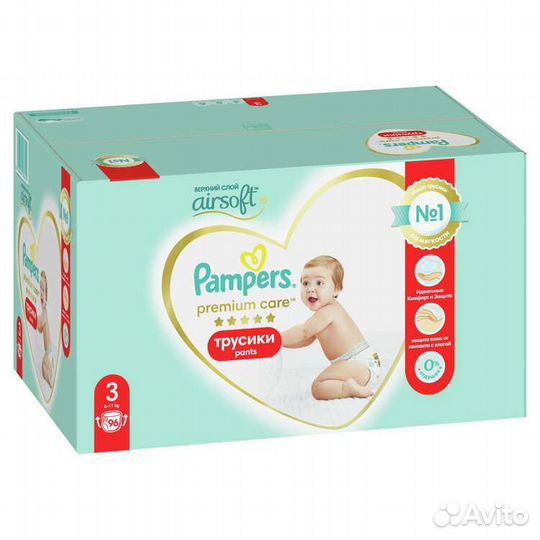 Pampers 3,4 трусики premium care