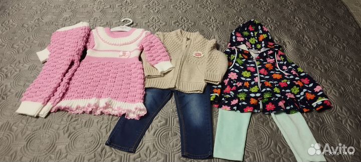 Детская одежда для девочек 80 86 пакетом