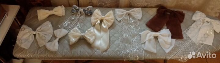 Заколки бантики для волос ручной работы