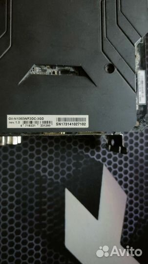 Видеокарта gtx 1060 3gb gigabyte