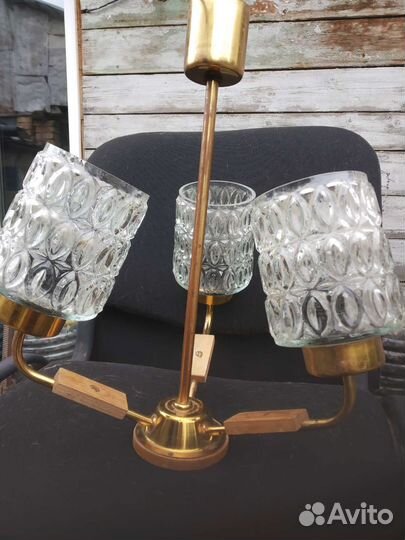 Люстра б/у СССР,3 рожка,винтаж