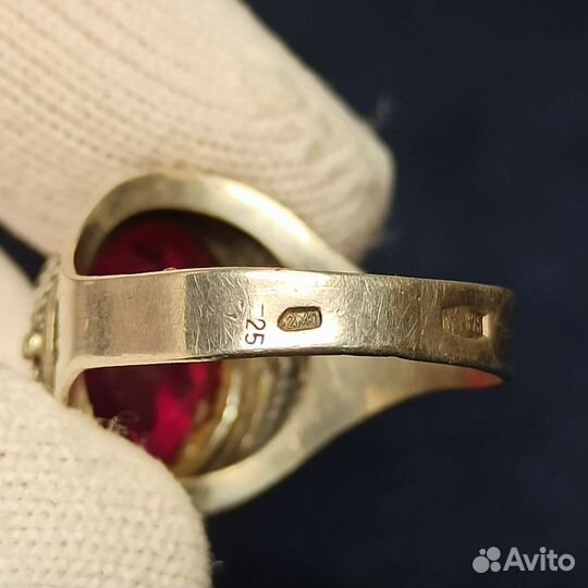 Серебряное Кольцо Корунд Серебро 875 Проба СССР