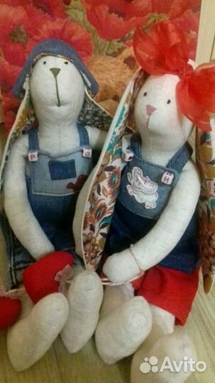 Тильда Зайцы, подарок, пасхальные зайки