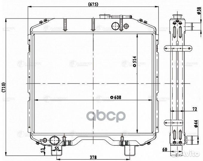 Радиатор LRc 0332b охлаждения 513x608x52мм