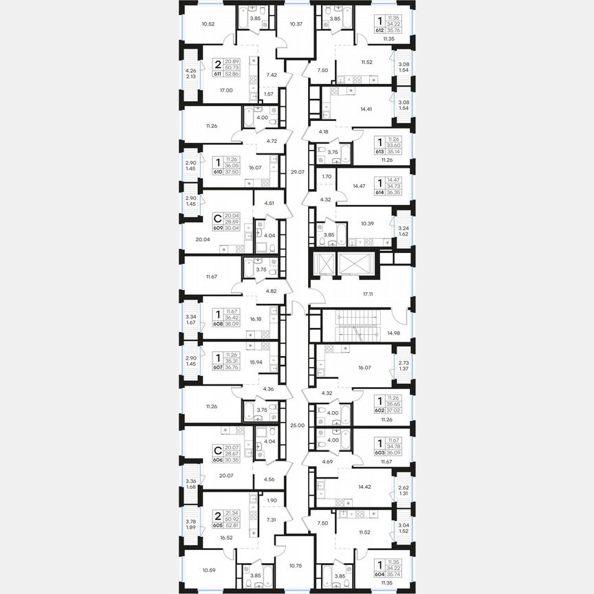 2-к. квартира, 52,8 м², 10/15 эт.