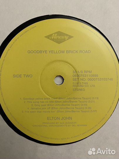 Elton john goodbye yellow brick road LP винил