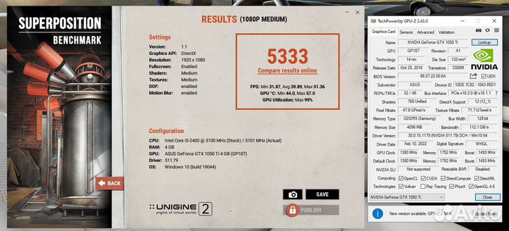 Видеокарта Asus GTX 1050 Ti Strix 4Gb