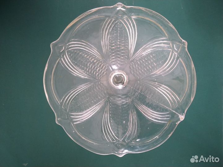 Ваза на ножке фруктовница или конфетница, стекло