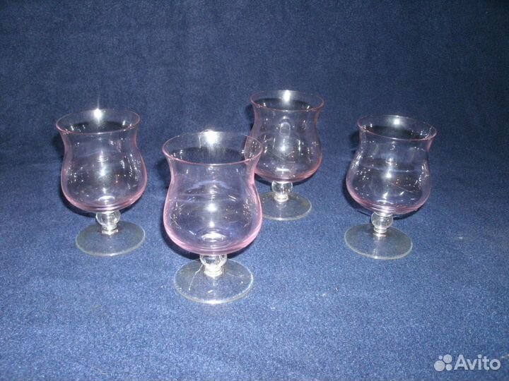 Фужеры бокалы стопки цветное стекло. Винтаж СССР