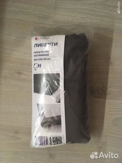 Простынь на резинке сатин 160x200