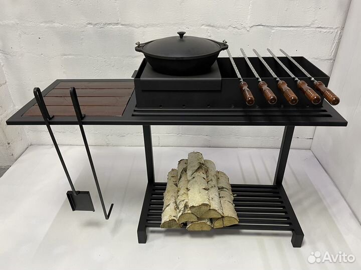 Мангал с печью под казан