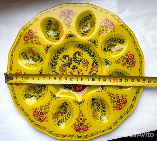 Пасхальная подставка 8 яиц и кулич стекло, чайник